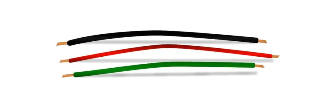 black, red and green electric wire.